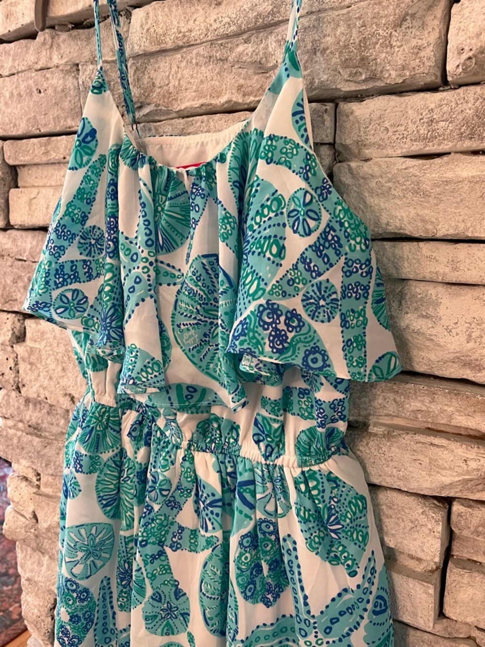 Lilly Pulitzer For Target Teal, Blue & Green Seashell Printed Sundress Size SP - Picture 2 of 6